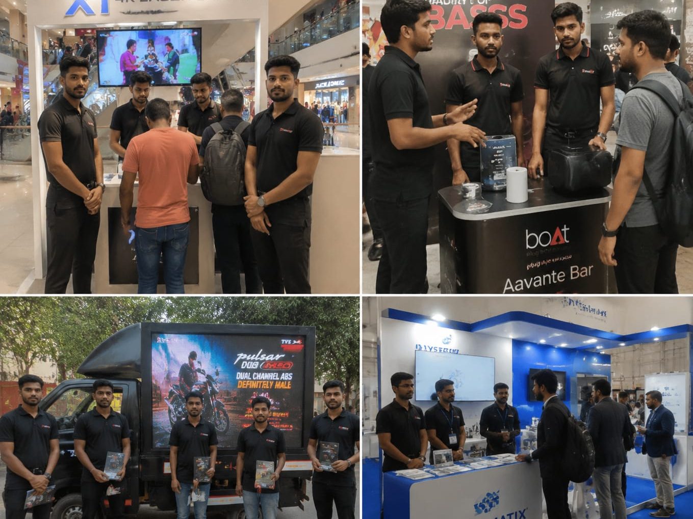 Promoters working a mall activation counter
